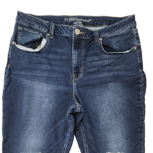 Maurices Jeans M Jeans Sz 16 Reg Womens High Rise Dark Wash Blue Denim Jeggings - Picture 3 of 10